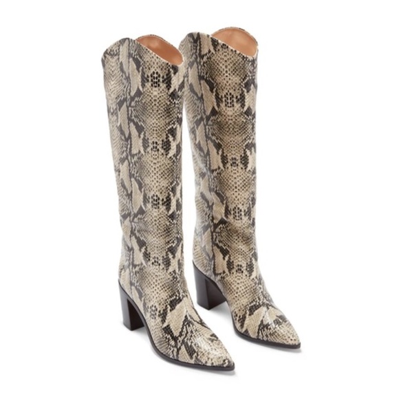 SCHUTZ Shoes - Schutz Analeah Snake Skin Heel Boots SZ 10